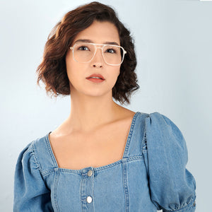 Transparent Square Full Rim Unisex Eyeglasses by Lenskart Air LA-146024