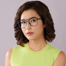 Load image into Gallery viewer, Blue Aviator Full Rim Unisex Eyeglasses by Lenskart Air LA-145791