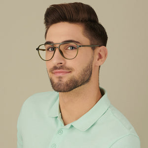 Green Aviator Full Rim Unisex Eyeglasses by Lenskart Air Online-145796