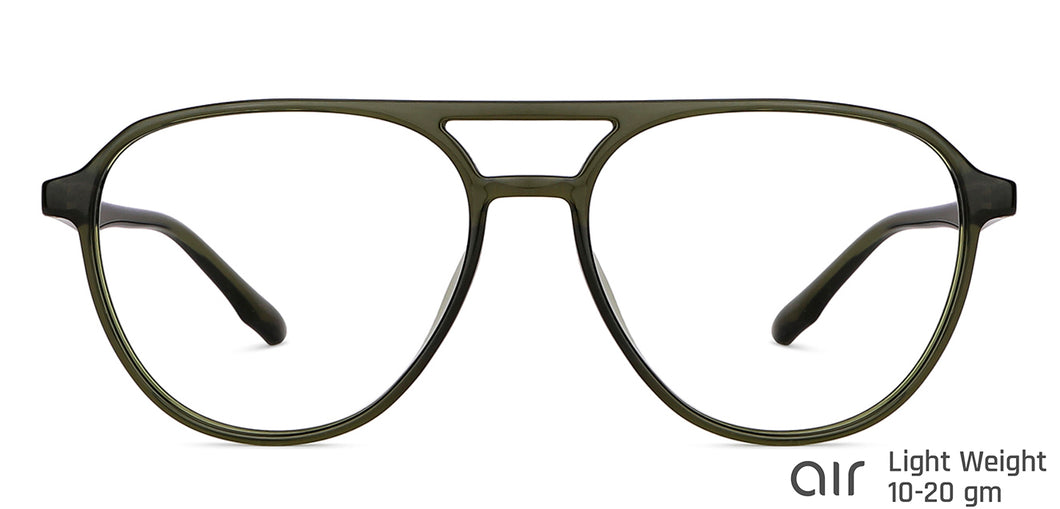 Green Aviator Full Rim Unisex Eyeglasses by Lenskart Air Online-145796