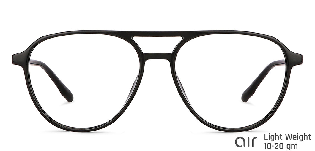 Black Aviator Full Rim Unisex Eyeglasses by Lenskart Air-145802
