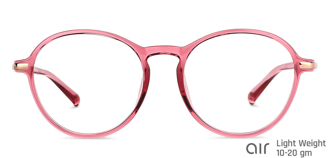 Pink Round Full Rim Wide Women Eyeglasses by Lenskart Air-145807