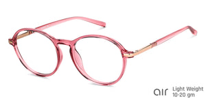 Pink Round Full Rim Wide Women Eyeglasses by Lenskart Air-145807