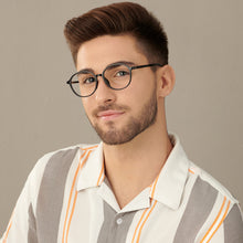 Load image into Gallery viewer, Black Round Full Rim Unisex Eyeglasses by Lenskart Air-146649