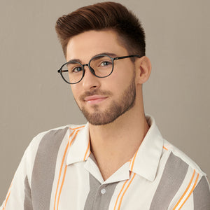 Black Round Full Rim Unisex Eyeglasses by Lenskart Air-146649