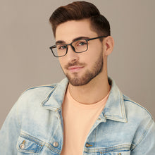 Load image into Gallery viewer, Black Rectangle Full Rim Unisex Eyeglasses by Lenskart Air Computer Glasses-148674