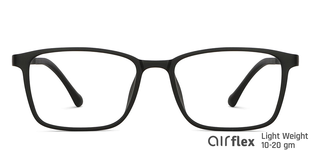 Black Rectangle Full Rim Unisex Eyeglasses by Lenskart Air Computer Glasses-148674