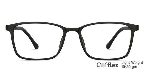 Black Rectangle Full Rim Unisex Eyeglasses by Lenskart Air LA-146653
