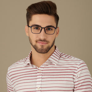 Blue Rectangle Full Rim Unisex Eyeglasses by Lenskart Air LA-146654