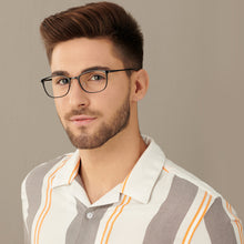 Load image into Gallery viewer, Black Rectangle Full Rim Wide Unisex Eyeglasses by Lenskart Air-146659