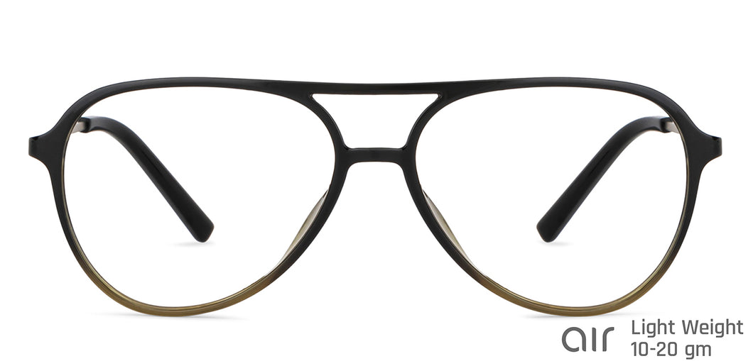 Black Aviator Full Rim Unisex Eyeglasses by Lenskart Air-147083