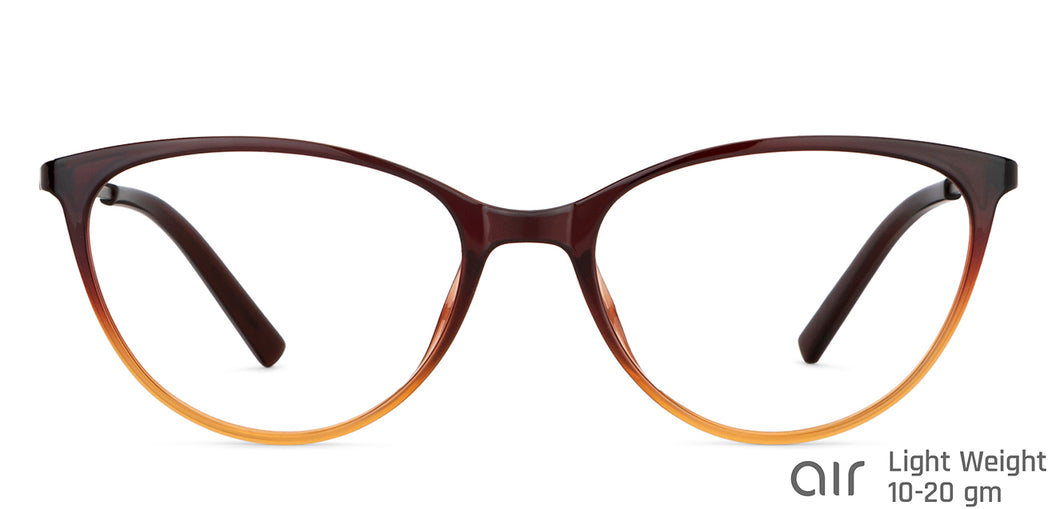 Brown Cat Eye Full Rim Women Eyeglasses by Lenskart Air-147092