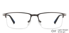 Load image into Gallery viewer, Gunmetal Rectangle Half Rim Unisex Eyeglasses by Lenskart Air-147095