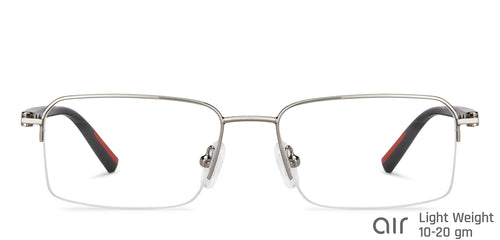 Gunmetal Rectangle Half Rim Unisex Eyeglasses by Lenskart Air-147098