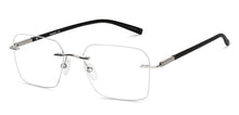 Load image into Gallery viewer, Silver Rectangle Rimless Unisex Eyeglasses by Lenskart Air-147101