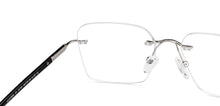 Load image into Gallery viewer, Silver Rectangle Rimless Unisex Eyeglasses by Lenskart Air-147101
