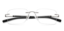 Load image into Gallery viewer, Silver Rectangle Rimless Unisex Eyeglasses by Lenskart Air-147101
