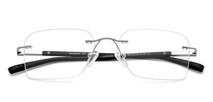Silver Rectangle Rimless Unisex Eyeglasses by Lenskart Air-147101