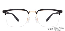 Load image into Gallery viewer, Black Rectangle Half Rim Unisex Eyeglasses by Lenskart Air-147109