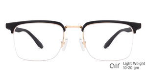 Black Rectangle Half Rim Unisex Eyeglasses by Lenskart Air-147109