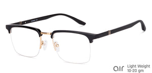 Black Rectangle Half Rim Unisex Eyeglasses by Lenskart Air-147109