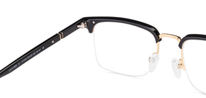 Black Rectangle Half Rim Unisex Eyeglasses by Lenskart Air-147109
