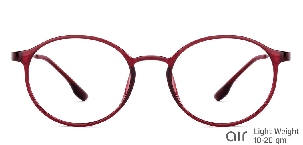 Maroon Round Full Rim Unisex Eyeglasses by Lenskart Air-147435