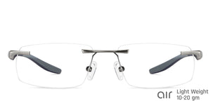 Black Rectangle Rimless Unisex Eyeglasses by Lenskart Air-147446