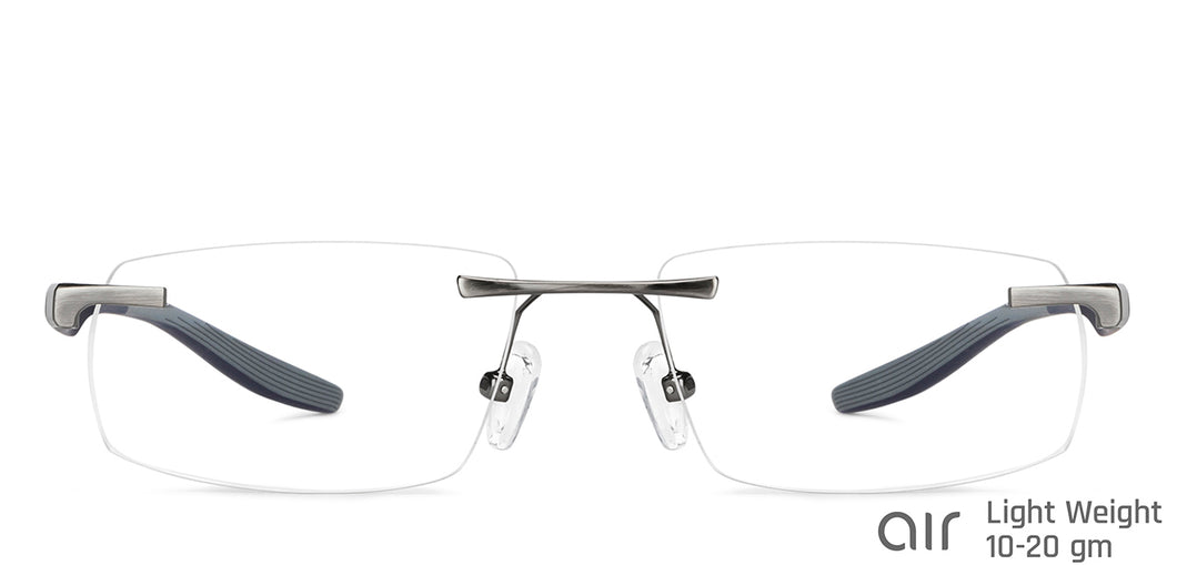 Black Rectangle Rimless Unisex Eyeglasses by Lenskart Air-147446