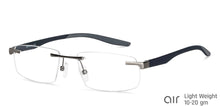 Load image into Gallery viewer, Black Rectangle Rimless Unisex Eyeglasses by Lenskart Air-147446