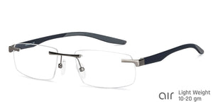 Black Rectangle Rimless Unisex Eyeglasses by Lenskart Air-147446