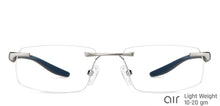 Load image into Gallery viewer, Gunmetal Rectangle Rimless Unisex Eyeglasses by Lenskart Air-147447