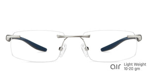 Gunmetal Rectangle Rimless Unisex Eyeglasses by Lenskart Air-147447