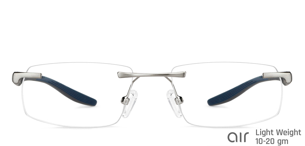 Gunmetal Rectangle Rimless Unisex Eyeglasses by Lenskart Air-147447