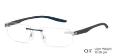 Load image into Gallery viewer, Gunmetal Rectangle Rimless Unisex Eyeglasses by Lenskart Air-147447