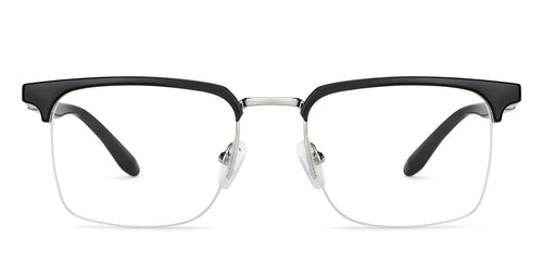 Black Rectangle Half Rim Unisex Eyeglasses by Lenskart Air-147450