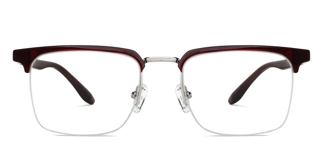 Maroon Rectangle Half Rim Unisex Eyeglasses by Lenskart Air-147451