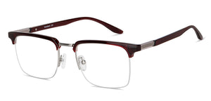Maroon Rectangle Half Rim Unisex Eyeglasses by Lenskart Air-147451