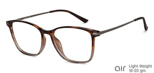 Brown Rectangle Full Rim Unisex Eyeglasses by Lenskart Air-148325