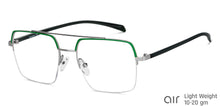 Load image into Gallery viewer, Green Square Half Rim Unisex Eyeglasses by Lenskart Air-148333