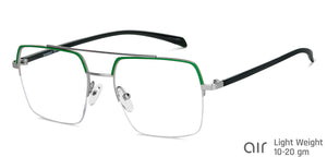 Green Square Half Rim Unisex Eyeglasses by Lenskart Air-148333