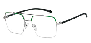 Green Square Half Rim Unisex Eyeglasses by Lenskart Air-148333