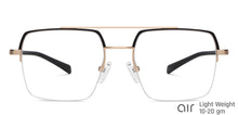 Load image into Gallery viewer, Black Square Half Rim Unisex Eyeglasses by Lenskart Air-148334