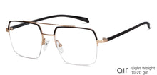 Load image into Gallery viewer, Black Square Half Rim Unisex Eyeglasses by Lenskart Air-148334