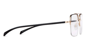Black Square Half Rim Unisex Eyeglasses by Lenskart Air-148334