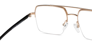 Black Square Half Rim Unisex Eyeglasses by Lenskart Air-148334