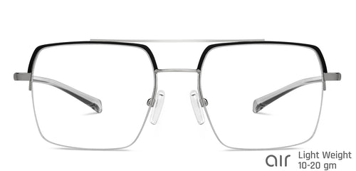Black Square Half Rim Unisex Eyeglasses by Lenskart Air-148335