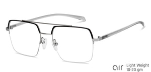 Black Square Half Rim Unisex Eyeglasses by Lenskart Air-148335