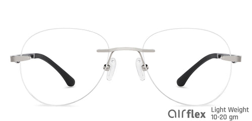 Silver Aviator Rimless Unisex Eyeglasses by Lenskart Air-148337