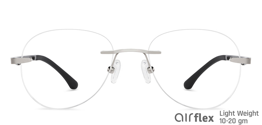 Silver Aviator Rimless Unisex Eyeglasses by Lenskart Air-148337